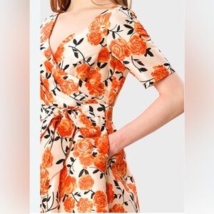 WAYWARD FANCIES eShakti Print Midi Wrap Dress size 1X